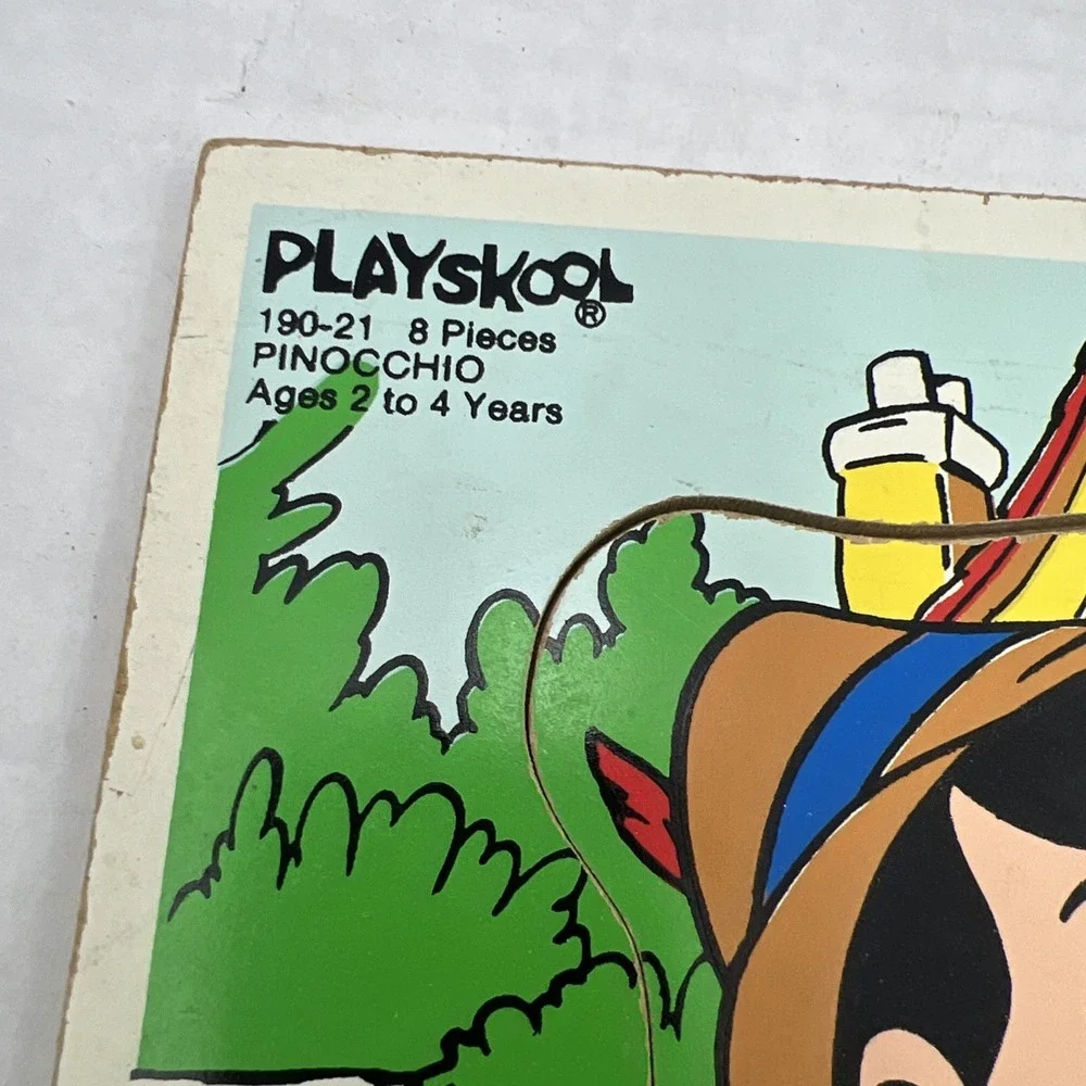 2 Vintage Playskool Walt Disney‎ Wooden Puzzles Pinocchio
